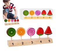 Générique Puzzle Toy - Pretend Snack Playset, Wooden Ice Lolly Game, Educational Matching Kit | Finely Sanded Safe Edge Costruzione, Imaginative Food Development Tool for Holiday Party
