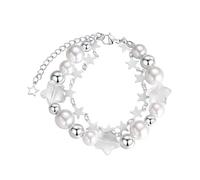 Générique Quarzo Bracciale Blu Messaggio Anelli Stella Carina Lega Bracciale Gioielli Argento per Matrimonio Serata Regalo Compleanno Spiaggia Messaggi Argento Coppia Gioielli, Taglia unica, alluminio