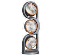 Générique Quiet Desk Fan | Ricaricabile Adjustable With Light | Personal Cooling Bedside Fan | For Home Living Room Office Dorm Travel Outdoor Camping Fishing Beach Vacation Summer