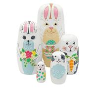 Générique Rabbit Nesting Dolls - Wooden Easter Bunny Set Nesting Dolls | Educational Kids Toys Boys Girls 5pcs Layers Ñesting olls, Spring Holiday Decor Bedroom Playroom Living Room Creativity Gift