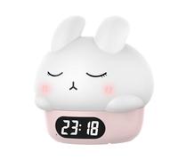 Générique Rabbit Night Light Alarm Clock, Sleep Training Lamp, Silicone Bunny LED Light with Digital Alarm, Kids Bedroom Accessory, Boys Girls and Children -Up Fun Lamp for Home Use
