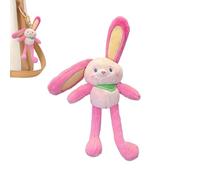 Générique Rabbit Plush, 11 pollici Easter Bunny, Pull-Up Toy Pendente, Stuffed Animal Keychain, simpatico regalo decorativo per feste di compleanno per bambini, 11,81 x 3,94 x 2,36 pollici