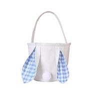 Générique Rabbit Tote Bag Bucket Egg Hunting, Reusable Easter Treat Bag with Handles, Bunny Candy Basket, Festive Spring Hunt Container for Candy and Party Favors, blu, Se référer au descriptif