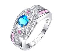 Générique Raccoglitore Roba Anelli Anello Argento Placcato Zircone Multicolore e Argento Anello Ametista Anello Coppia Anelli Ganci Anelli Anelli, 12, Metallo, Nessuna pietra preziosa