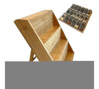 Générique Rack, Wood Stand, 3 Tier Organizer Shelf, Space Saving Storage Tool, Kitchen Display for Perfume Cosmetics Supplements Cupcake Dessert Collection and Clutter Countertop, Brown