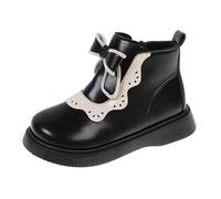Générique Ragazza Multicolore Inverno Stivaletti Velvet Warm Short Boots Korean Style Side Zipper Versatile Soft Bottom Non Cotton Shoes Bambini Stivali Ragazza Bianco Punta Rotonda Stivali, Le Noir