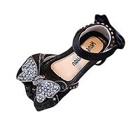 Générique Ragazza Oro Punta Diviso Sandali abito spettacolo di danza principessa scarpe fondo piatto strass nodo gancio fibbia ragazza trasparente punta sandali, Le Noir, 26 EU