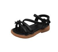 Générique Ragazza Trasparente Autunno Sandali punta aperta fiore Design leggero cinghie regolabili estate bambino piccolo/bambini grandi ragazza Metallico Punta separata Sandali, Le Noir, 24 EU