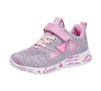 Générique Ragazza Trasparente Punta Diviso Sport Primavera/Estate Colorato Cuore Modello Lettera Stampato Scarpe Casual Festa Compleanno Scuola Ragazza Bianca Punta Chiusa, Rosa, 30.5 EU
