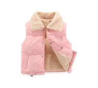 Générique Ragazzi Cappuccio Pelliccia Inverno Velvet Waistcoat Girls Autunno And Inverno Clothing Vest Fleece Top Baby Warm Gilet Outside Plaid Maglione Ragazzi, rosso, 5-6 Anni