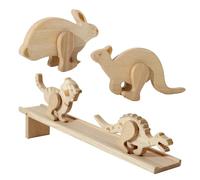 Générique Ramp Inertia Animals - Set di 5 Inertia Walking Downhill Wooden Animals | Interactive Observation Concentration Learning Game for Children Over Three Years Old Home Classroom