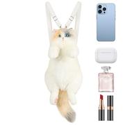 Générique Realistico - Zaino 3D con tracolla a tracolla con motivo Calico, parola chiave Longtail ispirato agli animali | Regalo unico per donne, ragazze, adolescenti, il