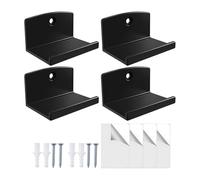 Générique Record Wall Mount - 4 pezzi in acrilico Rack, Clear Display Shelf with Sturdy Wall Mount, Album Picture Comic Book Organizer, Collectibles Storage, Bookshelf Display for Home Decor