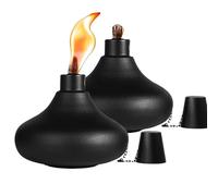 Générique Refillable Flame Light Torch - Oil with 2 Wicks, Candle, Weather-Resistant Outdoor Lighting | Patio, Cortile, Deck, Garden, Backyard, Decor, Partito, Evening Ambiente, Tiki