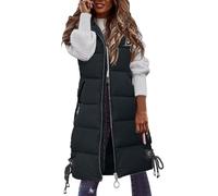 Générique Regali Uomo Personalizza Donne Casual Solid Coat Gilet Zipper Pocket Loose Sleeveless Jacket Long Coat Uomo Umorismo Costoso, Le Noir, S