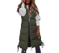 Générique Regali Uomo Personalizza Donne Casual Solid Coat Gilet Zipper Pocket Loose Sleeveless Jacket Long Coat Uomo Umorismo Costoso, verde, S