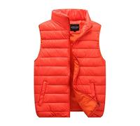 Générique Regalo Cavallo Per Bambini Cappotto casual unisex giacca gilet solido tasca con cerniera cappotto giacca senza maniche sciolto Giacca E Uomo, arancione, XXXL