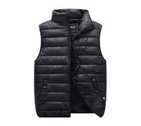 Générique Regalo Cavallo Per Bambini Cappotto casual unisex giacca gilet solido tasca con cerniera cappotto giacca senza maniche sciolto Giacca E Uomo, Le Noir, L