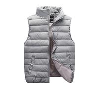 Générique Regalo Cavallo Per Bambini Cappotto casual unisex giacca gilet solido tasca con cerniera cappotto giacca senza maniche sciolto Giacca E Uomo, grigio, M
