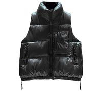 Générique Regalo Con Cavallo Inverno New Glossy Down Cotton Waistcoat Femminile Short Gilet Korean Versione Of The Loose Ladies Cotton Jacket Shoulder Jacket Cavallo Gioielli Bambino, Le Noir, S