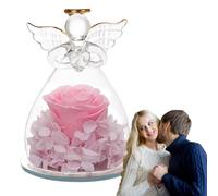 Générique Regalo di Angelo Rosa - Statuine in con Fiori conservati, eterno per Il Ringraziamento, Matrimonio, Anniversario di Natale, Accessorio Decorativo ed Elegante, per Eventi Speciali