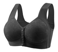 Générique Reggiseno senza ferretto di grandi dimensioni, reggiseno aperto davanti sexy reggiseno in cotone con spalline larghe in reggiseno anti cedimento comodo