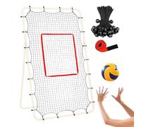 Générique Rete di pallavolo da pallone - Rete da allenamento regolabile con 3,8 cm e 28 corde elastiche - compatibile con il da 20 m - Allenatore per giovani adulti principianti