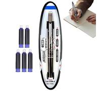 Générique Retractable Fountain Pen, Smooth Writing Instrument, 0,38 mm Fine Nib, No-Leak Design with 5 Refillable Ink Cartridges, Ideal for Notebook, Art, Sketching, School, and Journaling