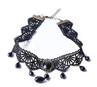 Générique Retro Breve Gotico Cristallo Nero Pizzo Collana Clavicolare Catena Girocollo Accessori per Donne e Ragazza Partito Gioielli Regalo Di Compleanno Proficuo e Durevole Deft trattato