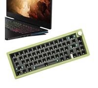 Générique RGB Mechanical Keyboard - Compact Keyboard, Wired with Number Pad | 67 Keys Backlit Mechanical, Multimedia Knob for PC Game Setup, Office, Internet Cafe