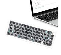 Générique RGB Mechanical Keyboard - Compact Keyboard, Wired with Number Pad | 67 Keys Backlit Mechanical, Multimedia Knob for PC Game Setup, Office, Internet Cafe