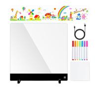 Générique Ricaricabile LED Note Board, 4-Mode Writing Message Pad, Sturdy Erasable LED Display with 7 Markers, Portable Message Board for School, Home, Living Room, Workplace, Boys and Girls