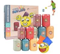 Générique Ring Game - Carnival Outdoor Game Set, 10 Cans with 2 Balls | Interactive Ring Tossing System, Durable Party Play Accessory for Birthday Outdoor Games Supplies for Kids