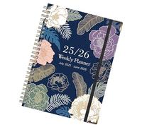 Générique Ringed Notebook, Coil Bound Journal, A5 Thick Diary, Floral Cover Design, Inglese Language Planner, luglio 2025-giugno 2026 Calendar, Sketching, Note-Taking College