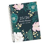 Générique Ringed Notebook, Coil Bound Journal, A5 Thick Diary, Floral Cover Design, Inglese Language Planner, luglio 2025-giugno 2026 Calendar, Sketching, Note-Taking College