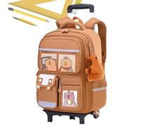 Générique Rolling Backpack,with Capybara Pattern Backpack On Wheels - Retractable Handle Height-Adjustable Suitcase Luggage Bag For Boys Girls Kids School College Overnight Travel Business Work, Due