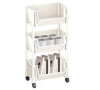 Générique Rolling Cart Organizer, Multitier Book Carts, 11.61x7.68inwheel Mobile Storage, Spacious Auhentic Design, Smooth Rolling Wheels for Study Room Classroom Small Spaces