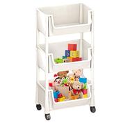 Générique Rolling, Multi Tier Book Cart, Wheeled Storage, White, Toys Organizer, Stationery Holder, Snack Storage, Compact Design, Small Rooms, Narrow Spaces, Study Room, Classroom