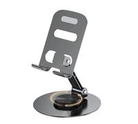 Générique Rotating Phone Stand Holder, Adjustable Foldable Smartphone Mount, Flessibile Height & Angolo Tabletop Dock for Desk, Home, Workplace, Kitchen, Travel & Video Streaming 3.54x1.26x4.02 inch