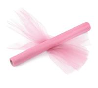Générique Rotolo di tulle decorativo Premium, 50 cm x 7-9 m, disponibile in bianco, avorio, rosa, fucsia, verde anice e cioccolato, ideale per drappeggi e decorazioni di nozze (rosa)