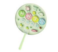 Générique Round Hand Fan - Beat the Heat Instantly, Retro Letter Pattern Manual Cooling, Lightweight Portable Handheld Design, High-Strength Sustainable Cardboard | for Kids, Adults & Outdoor Events