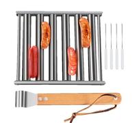 Générique Rullo per Hot Dog per Grill - Espositore per Hot Dog per Barbecue in Acciaio Inossidabile | Accessori da Cottura per Riscaldamento Uniforme utilizzabili in Campeggio e Festa
