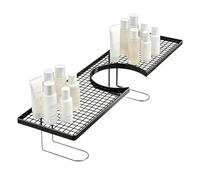Générique Rustproof Sink Organizer, Metal Faucet Storage Shelf, 9x4 Inch Rack with Drain Design, Hollow Steel Holder, Kitchen Shelf with Modern Style, Counter Storage for Home Apartment