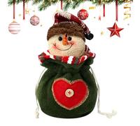 Générique Sacchetti di Natale - Borsa per caramelle di Natale a maglia, portaoggetti riutilizzabile decorativo con Babbo Renna, pupazzo di neve per imballaggio di, Pupazzo di neve, Se référer