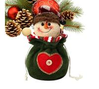 Générique Sacchetti di Natale | Borsa per caramelle di Natale lavorata a maglia - Riutilizzabile Decorativo con Babbo Renna, pupazzo di neve per confezionare, Pupazzo di neve, Se référer au