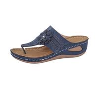 Générique Sandali comodi da donna, sandali morbidi, alla moda e casual, ideali per spiaggia, primavera e estate larghe donna che lavora in piedi, blu, 40.5 EU Large