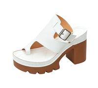 Générique Sandali Con Tacco Blocco Donna Punta Aperta Heels Con Tacchi Alti | Sandali Casual Con Flangia Riccio Suola Spessa Antiscivolo Per Spiaggia Vacanze E Camminate Giornaliere