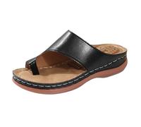 Générique Sandali da donna con zeppa da donna, alla moda, estivi, suola spessa e massaggi, stile retrò, ideali per la spiaggia. suola spessa larga piede con ammortizzazione, Le Noir, 40.5 EU