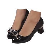 Générique Sandali da donna Donna Thick Heel Pointed Toe Shoes Shiny Large Size Four Seasons Leisure High Heels Sandali con zeppa donna espadrillas platform Sandalo donna piatto con cinturino 2026, Le