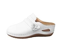 Générique Sandali da donna, estivi, comodi, a punta chiusa, da donna, con suola a zeppa, a forma di fiore, zoccolo, alla moda, scarpe casual di grandi dimensioni, molle, elegante sandalette, bianco
